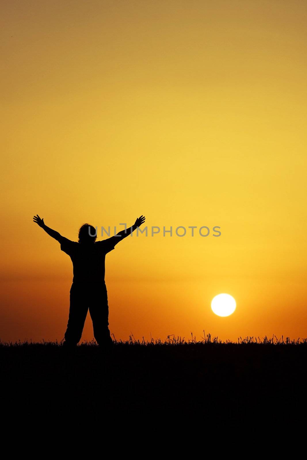 Person worshiping the sun by Jaykayl