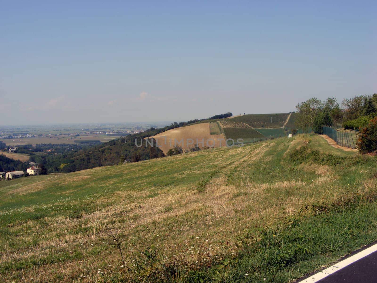 Landscape of hills and fields