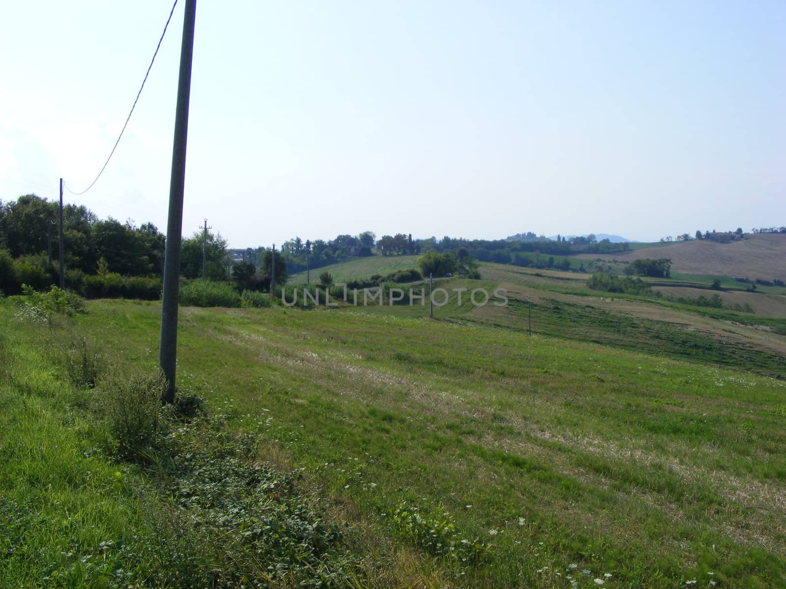 Landscape of hills and fields