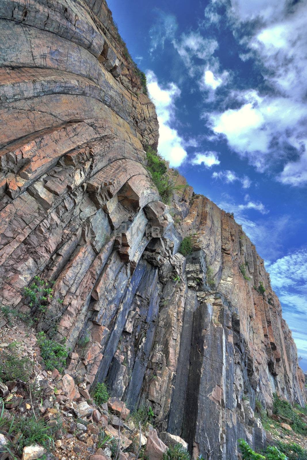 Hong Kong geopark, natural hexagonal column mural