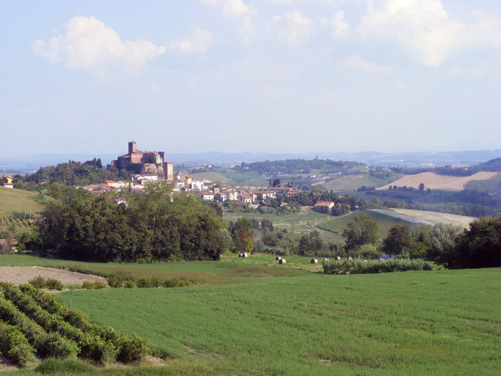 Landscape of hills and fields