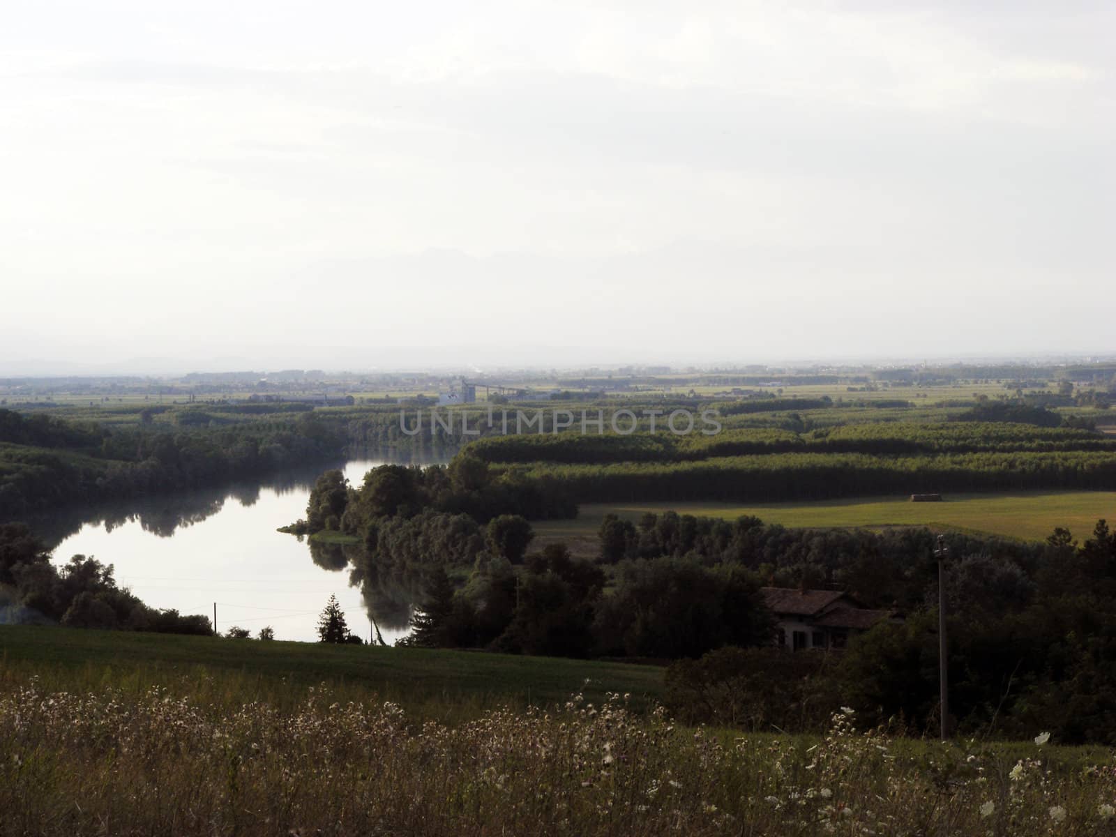 Landscape of hills and fields