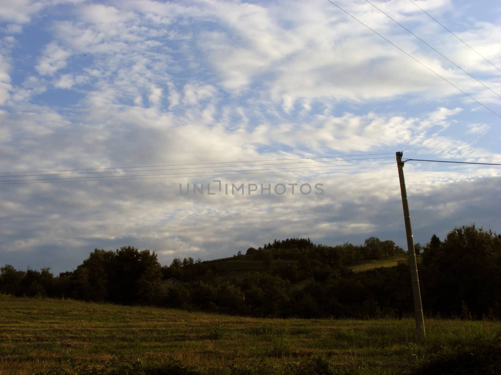 Landscape of hills and fields