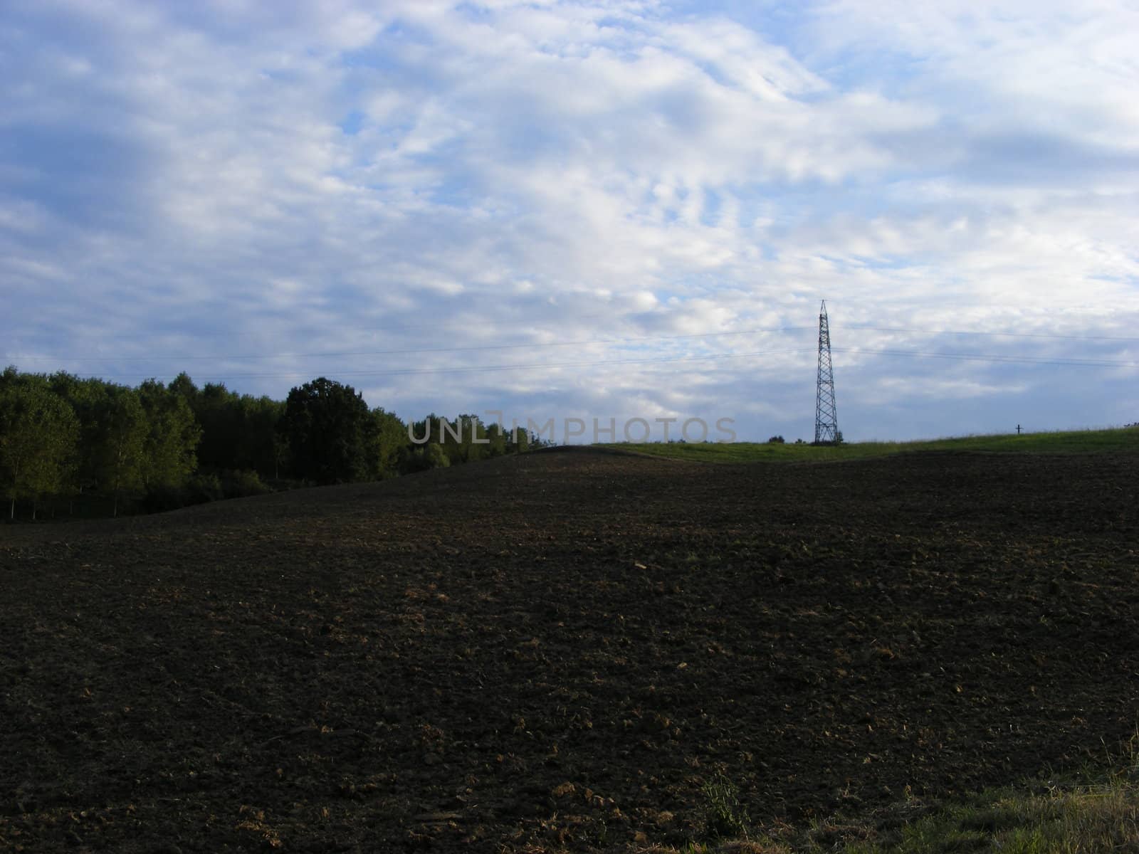 Landscape of hills and fields