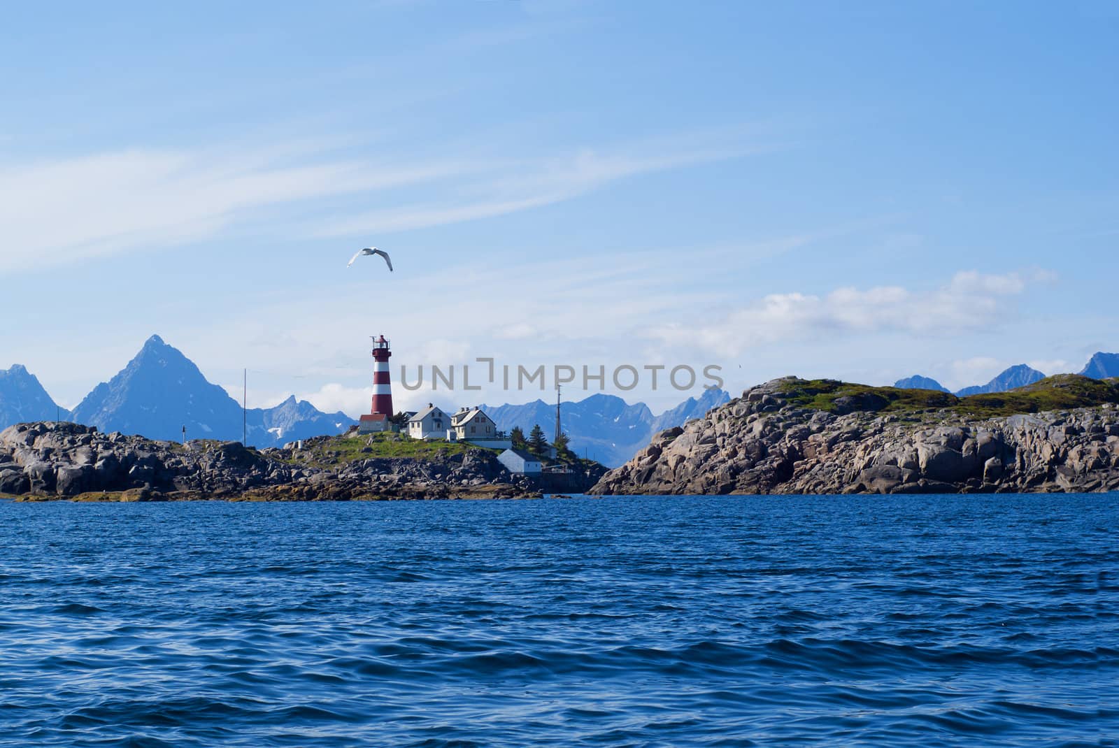 The lighthouse on the norwagian island Skrova. 