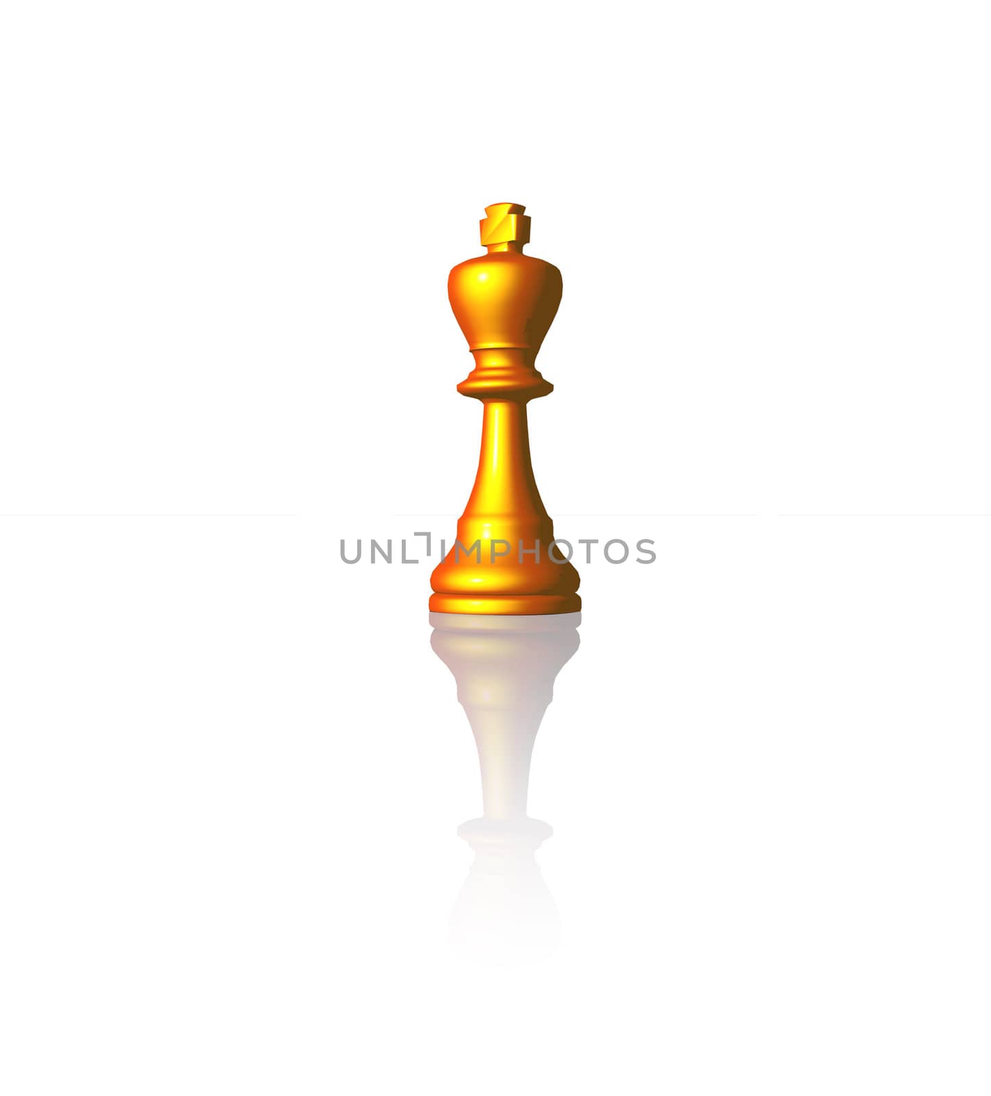 golden chess king on black background - 3d illustration