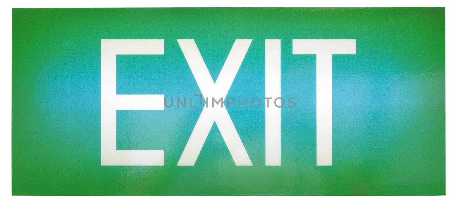 Green emergency exit sign by Jaykayl