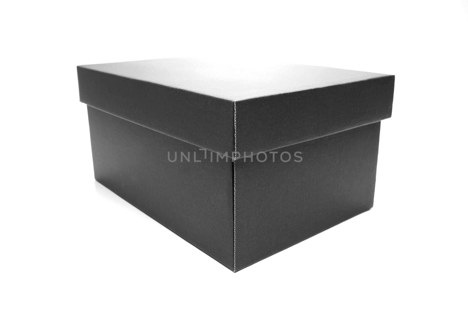 Black gift box isolated against a white background