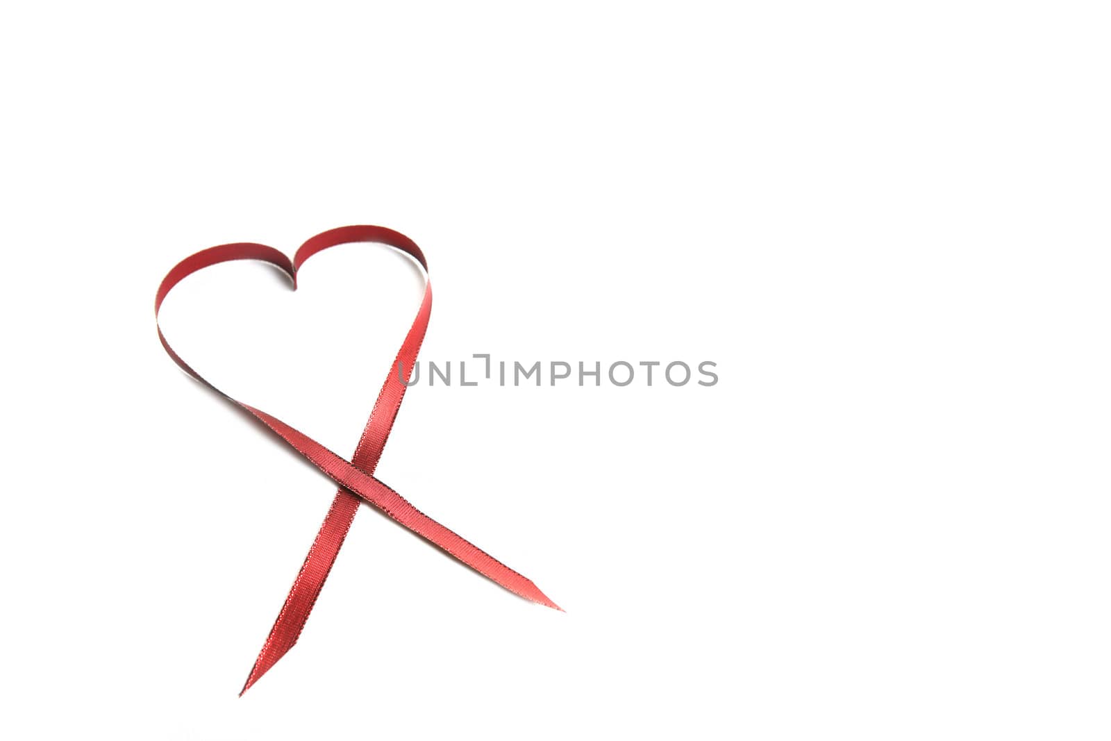 Red Heart Ribbon With Copy Space for Your Text