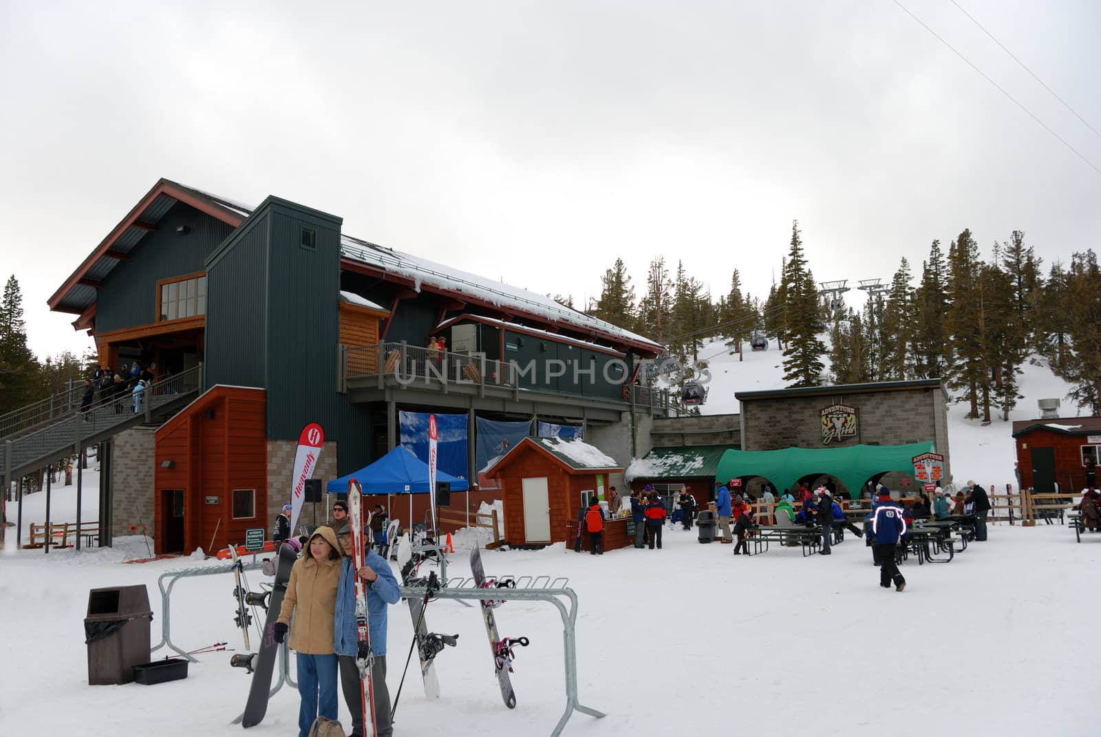 Heavenly Ski Resort, Lake Tahoe Area, California: Entrance Area With the Gondola Cable Car During Winter Season - January 1, 2009