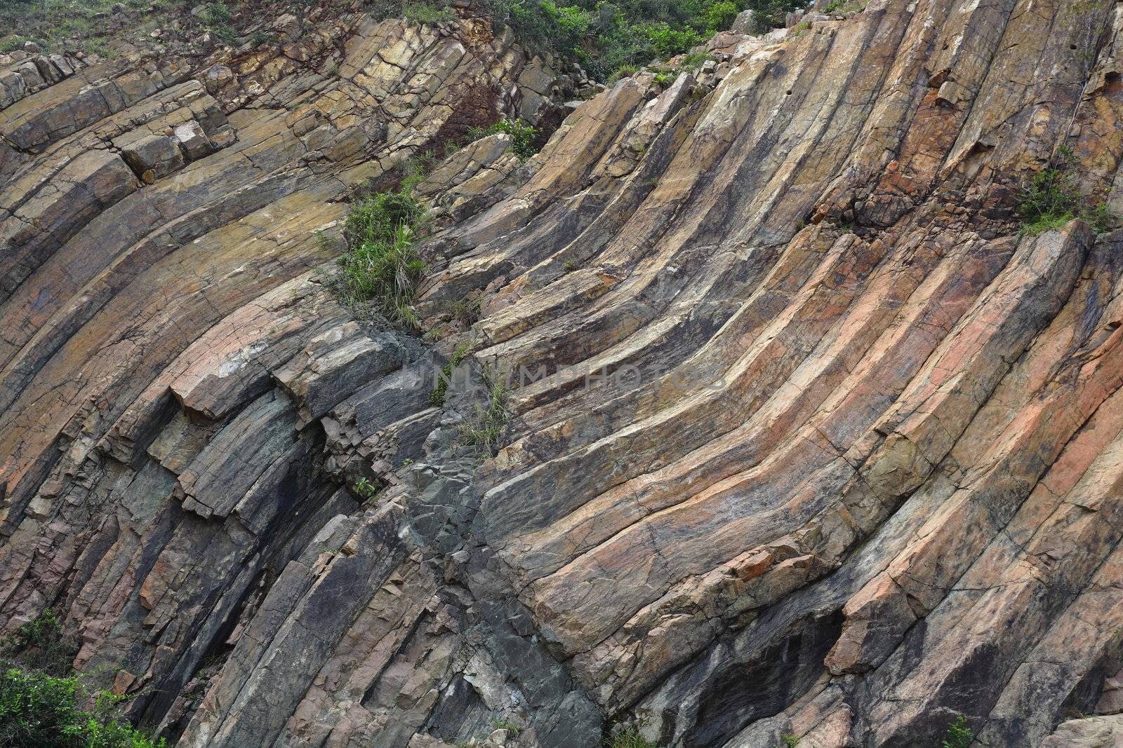 Hong Kong geopark, natural hexagonal column mural