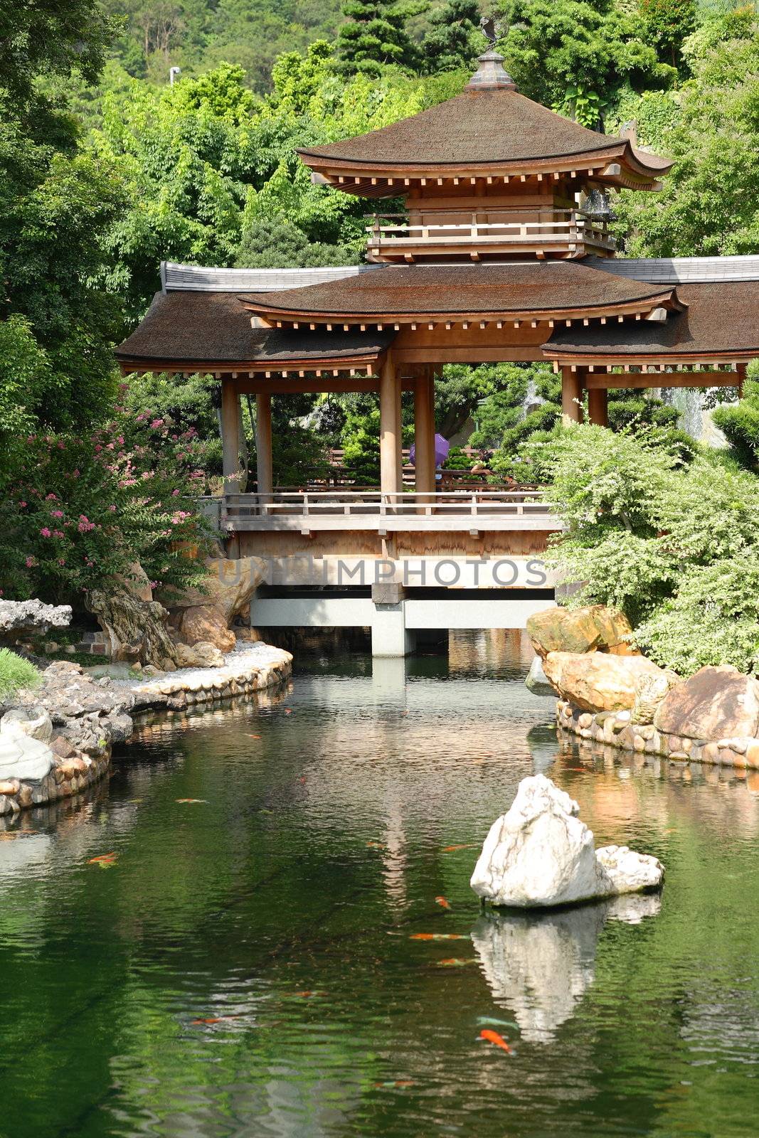 building in chinese garden