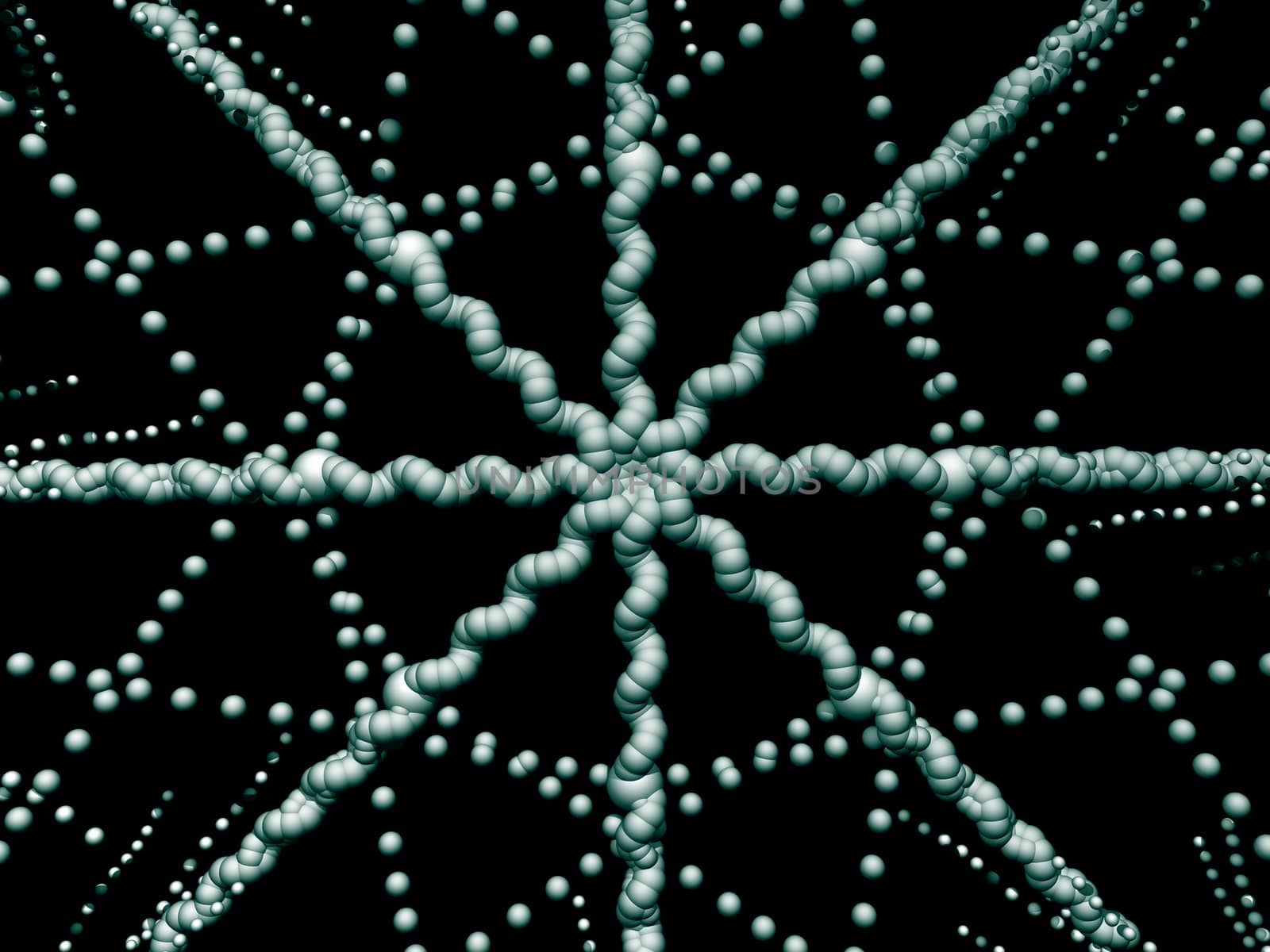 Abstract organic form on black background - 3d illustration