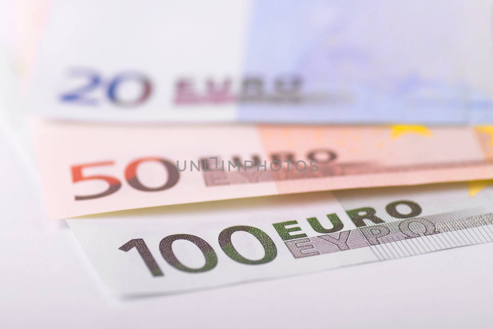 Euro banknotes focus on 100 by Shpinat