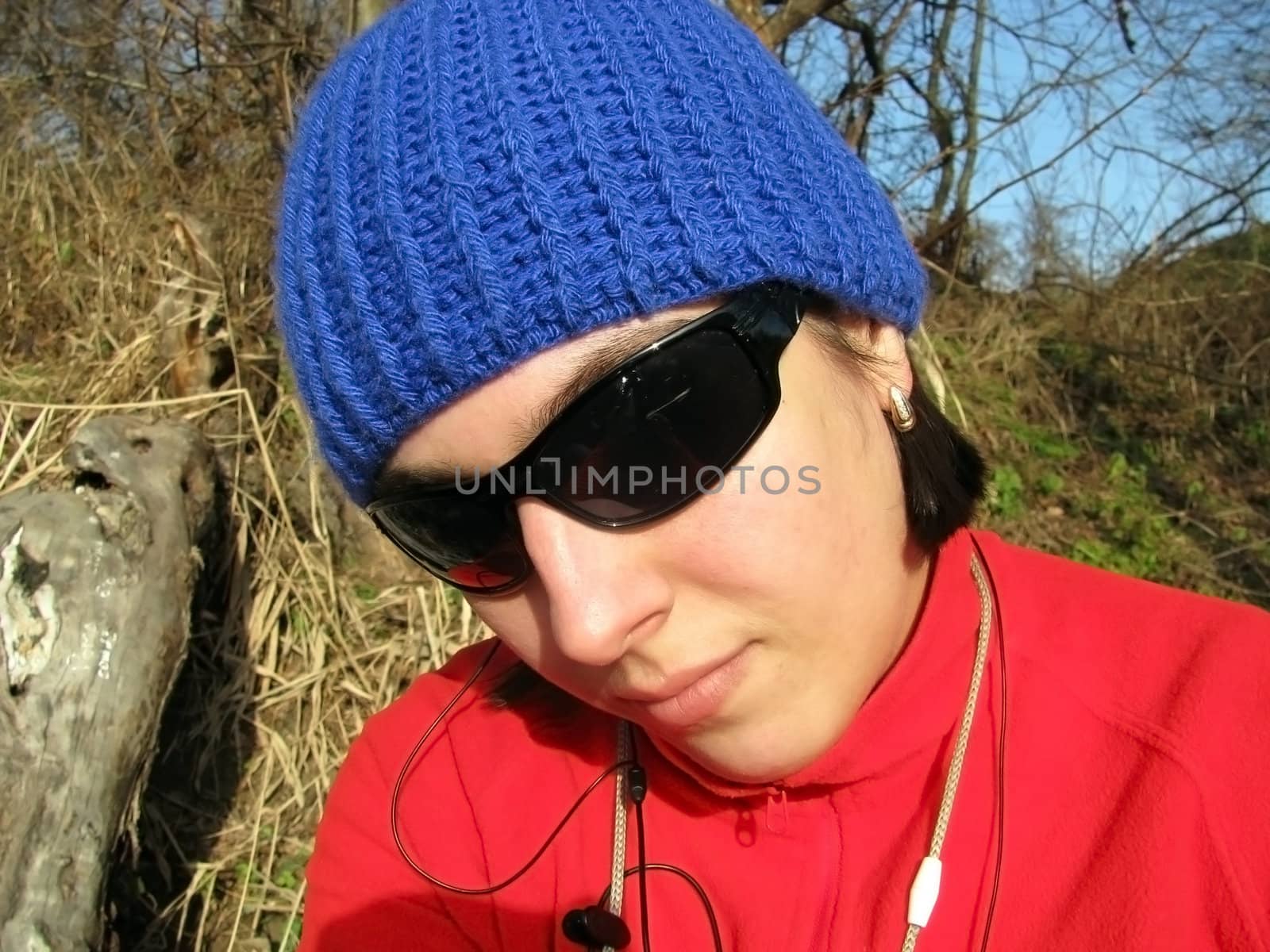 Girl in sunglasseses, blue hat by Viktoha
