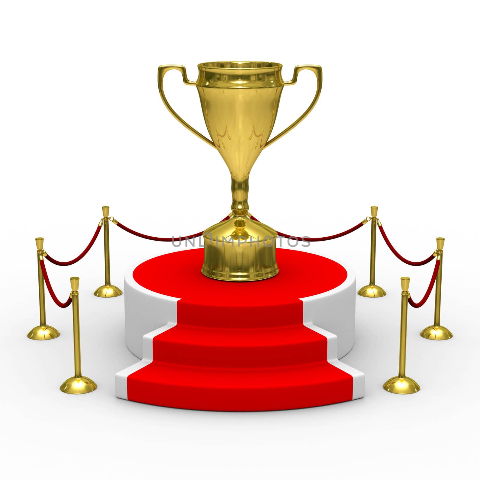 podium on white background. Isolated 3D image