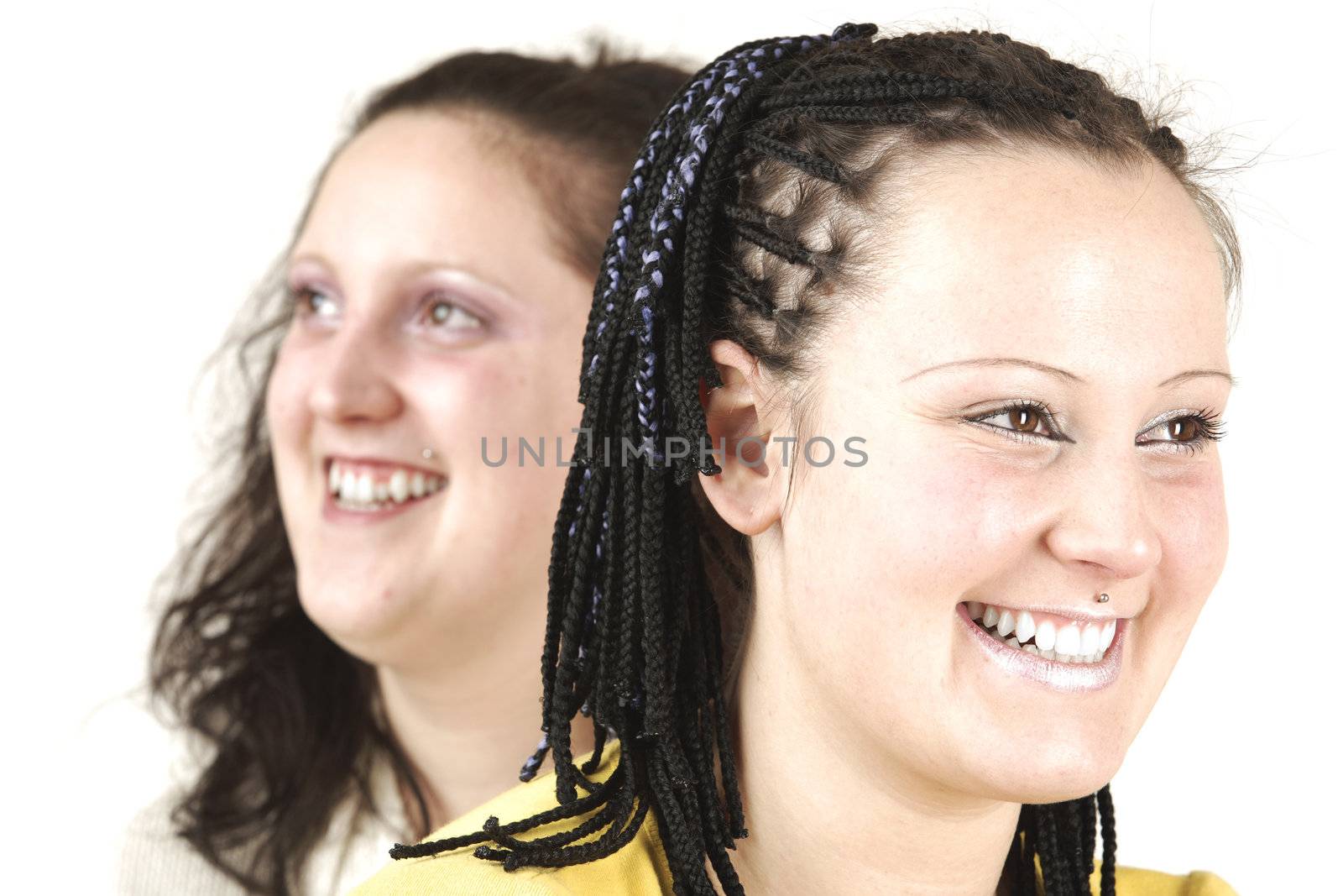 Portrait of two young smilling girls