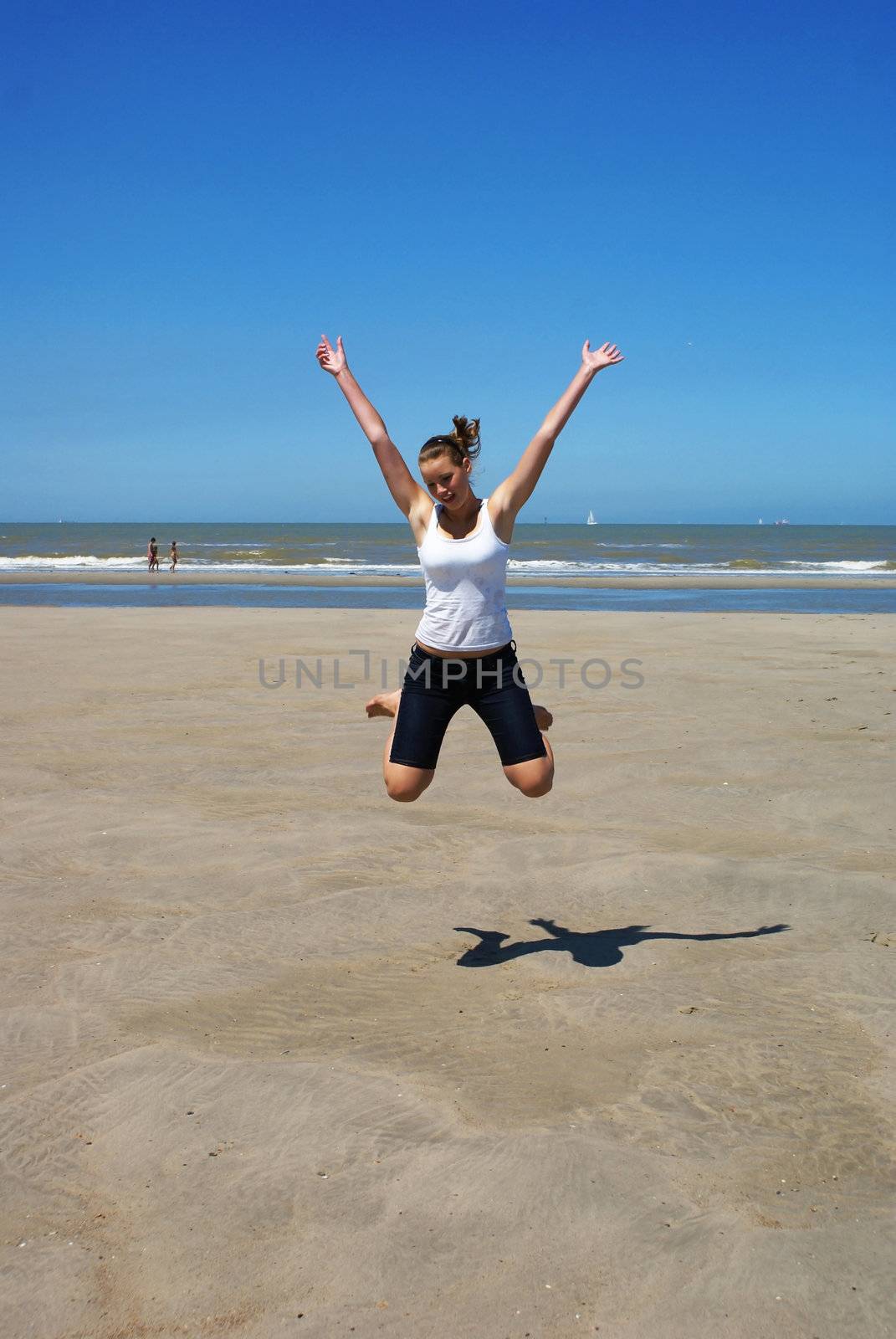 Happy girl on the beach. by SasPartout
