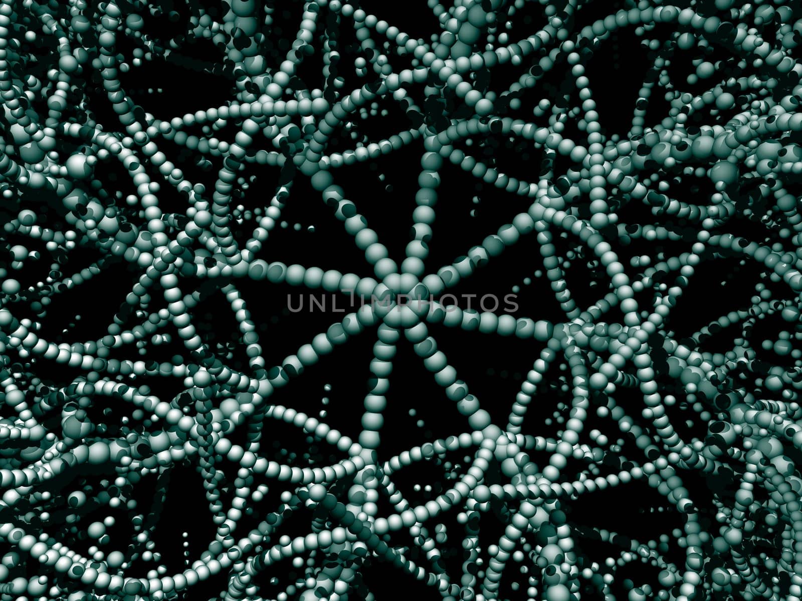 Abstract organic form on black background - 3d illustration