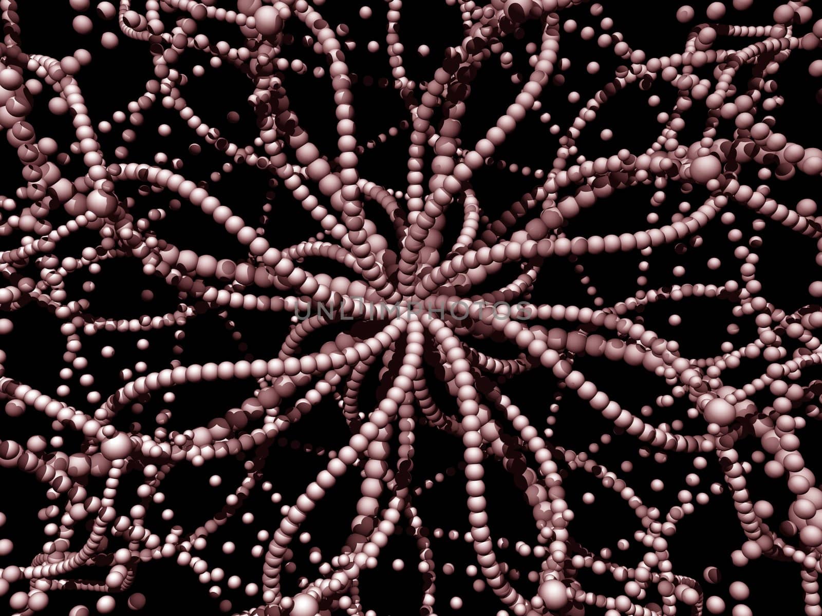 Abstract organic form on black background - 3d illustration