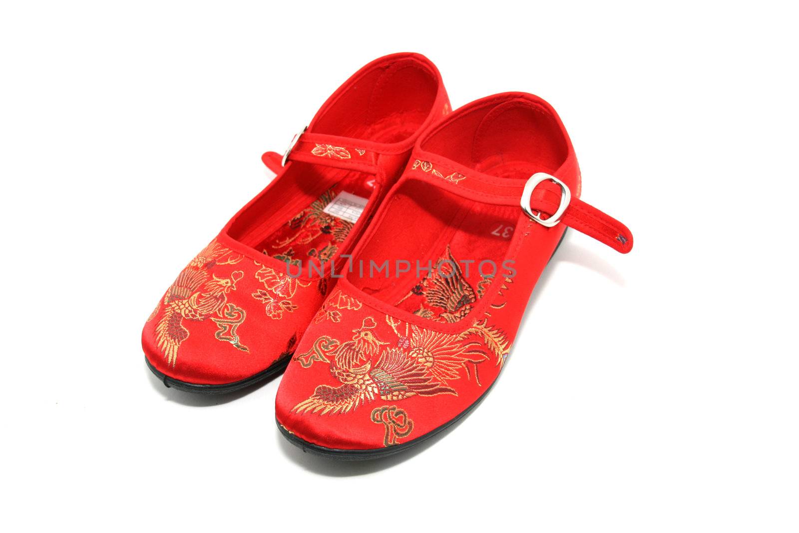red beautiful chinese oriental shoes
