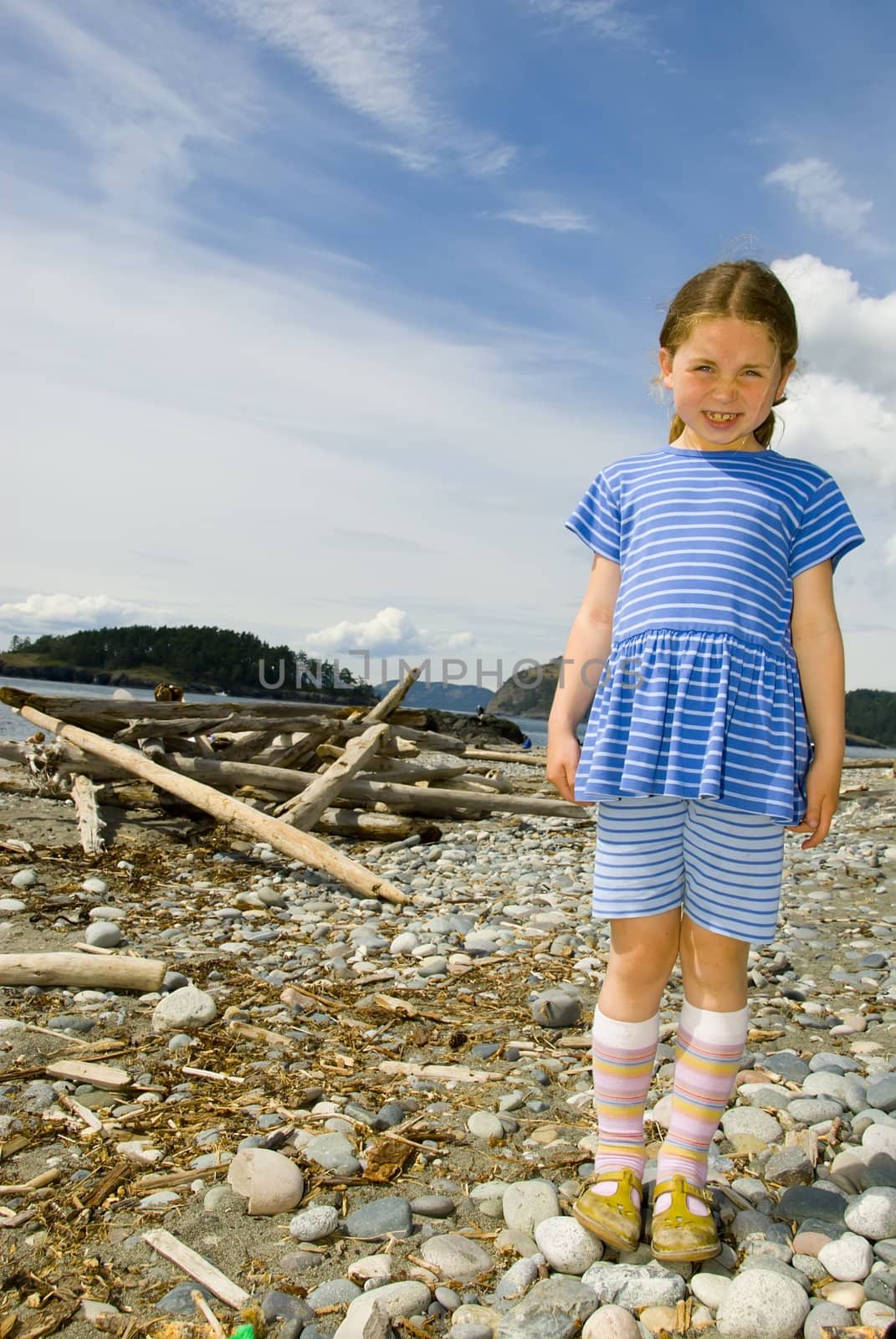 girl on beach  by rongreer