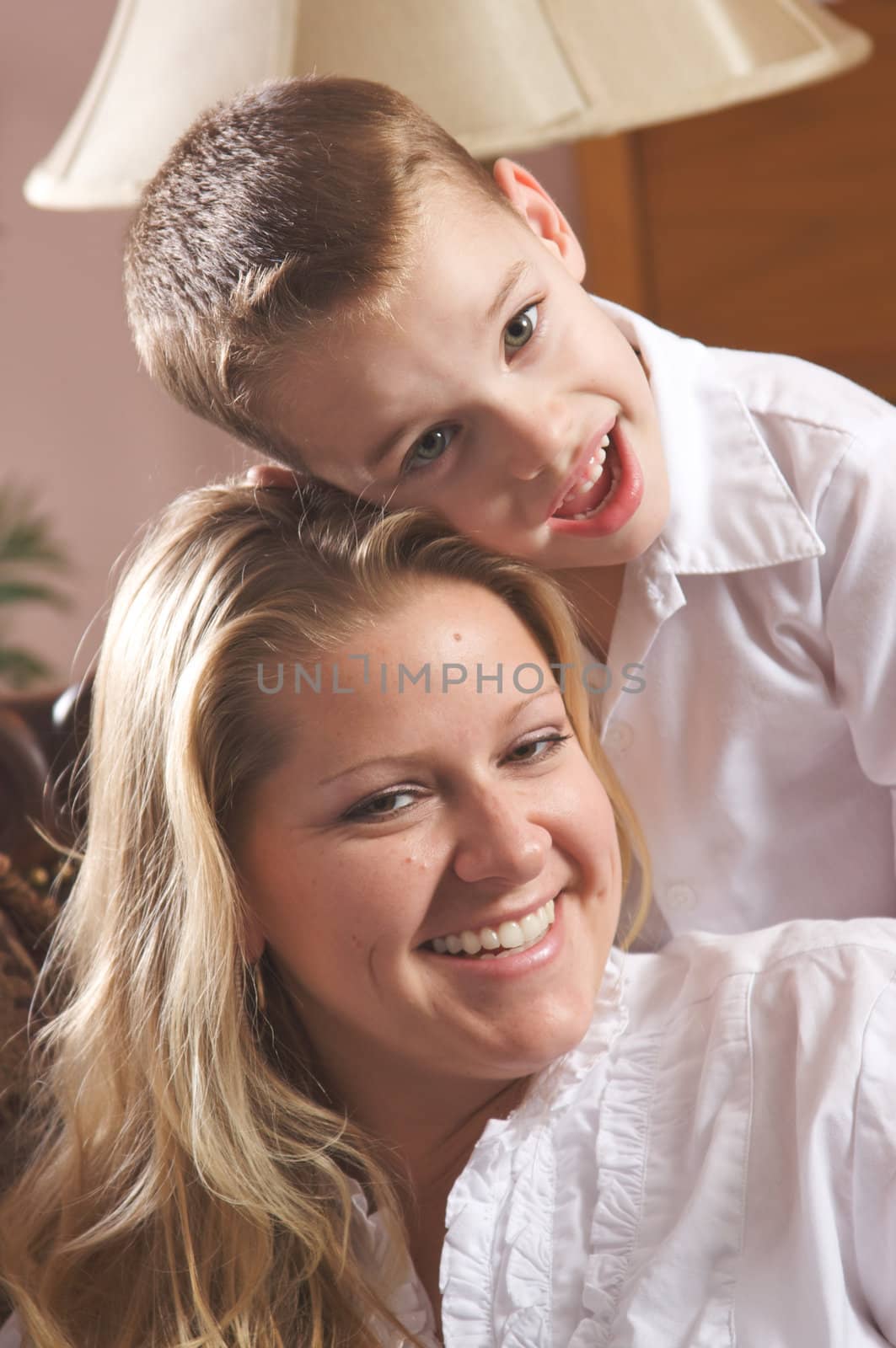 Young Mother and Son Enjoying a Tender Moment