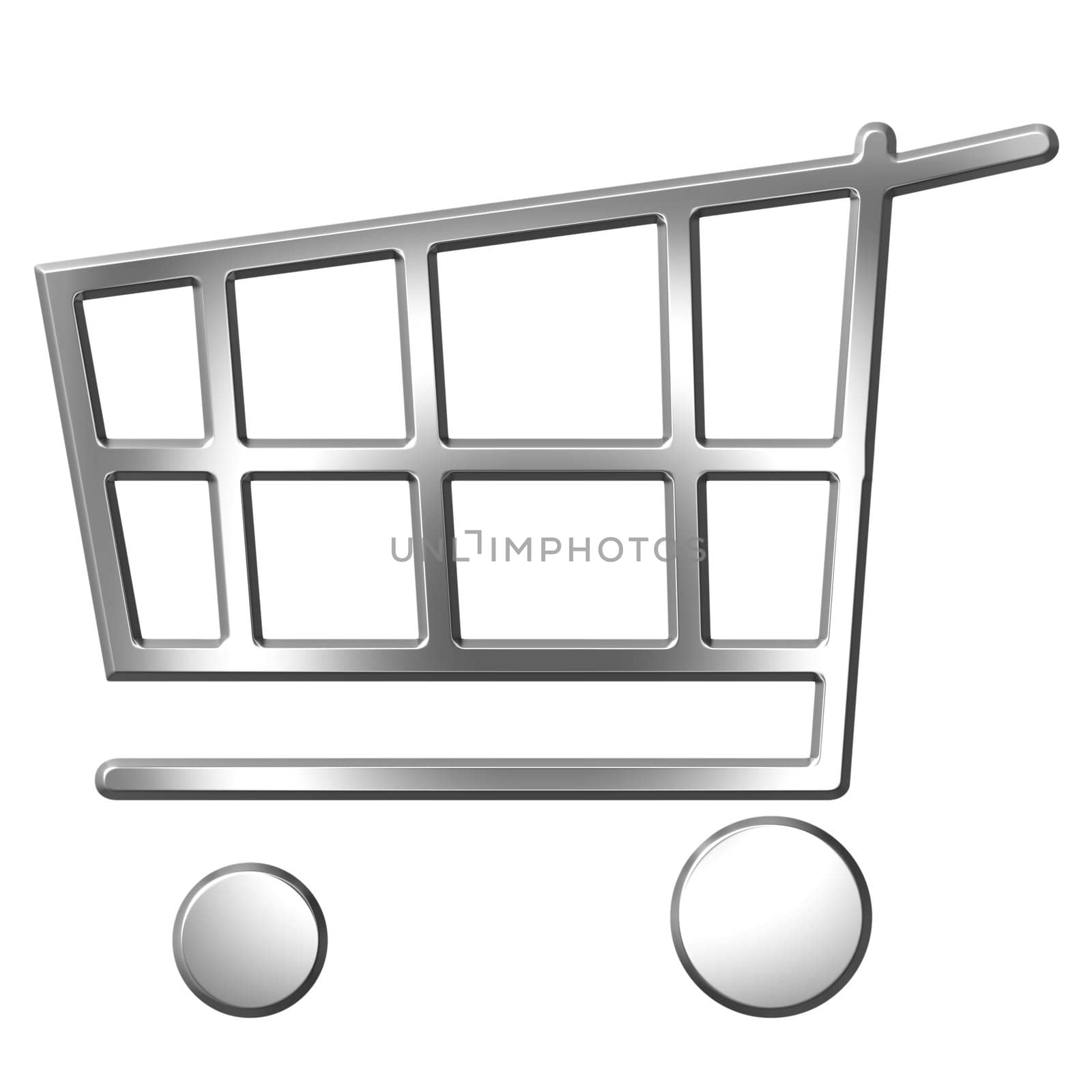 3D Silver Shopping Cart by Georgios