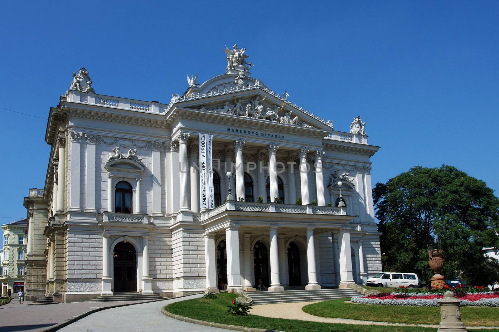 Front view of Mahen Theatre in Brno by haak78