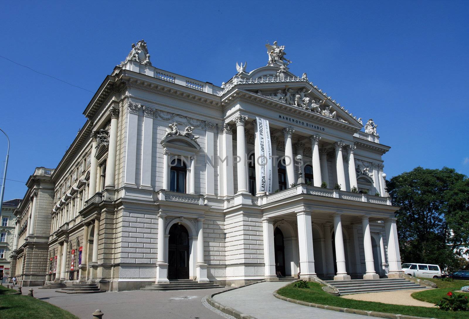 Front view of Mahen Theatre in Brno by haak78