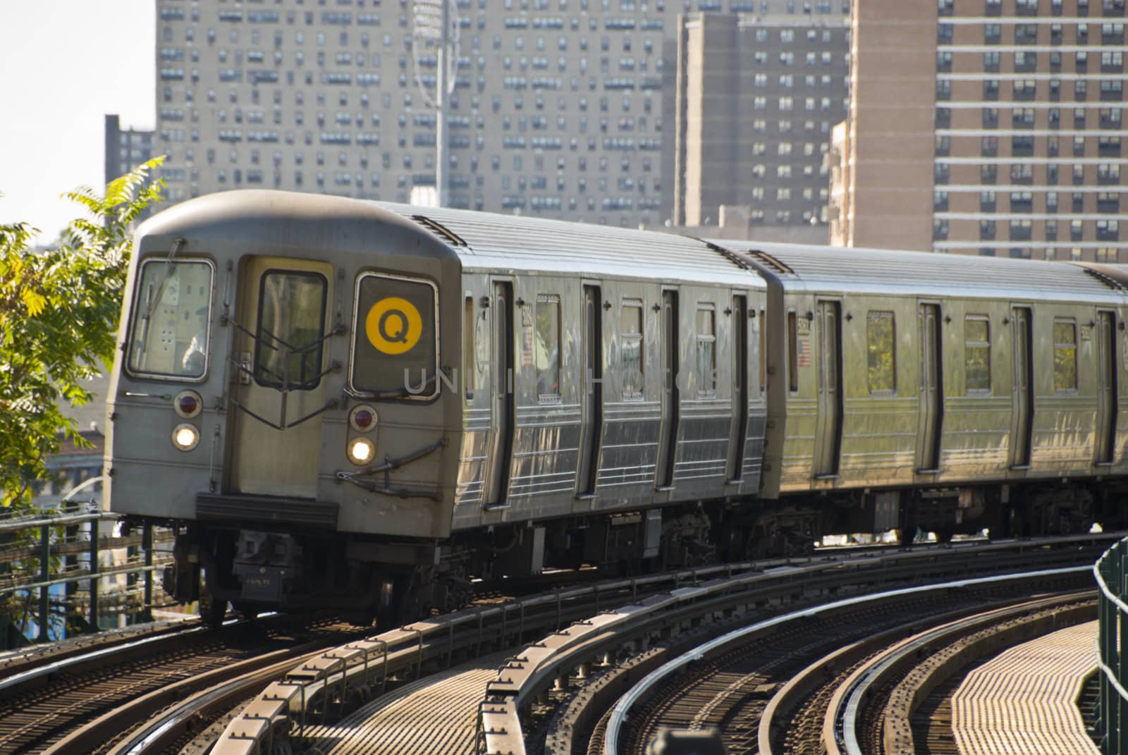 New York City subway train, at Brighton Beach by rongreer