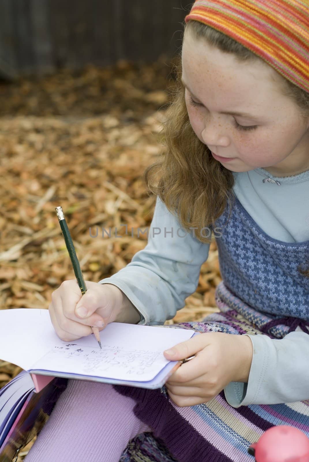 Girl writing in diary