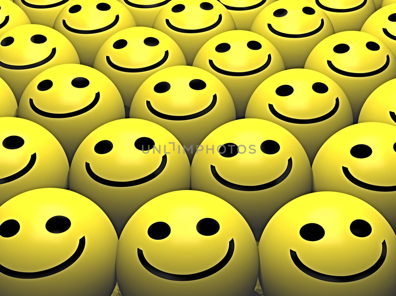 A group pf smileys with happy smiles