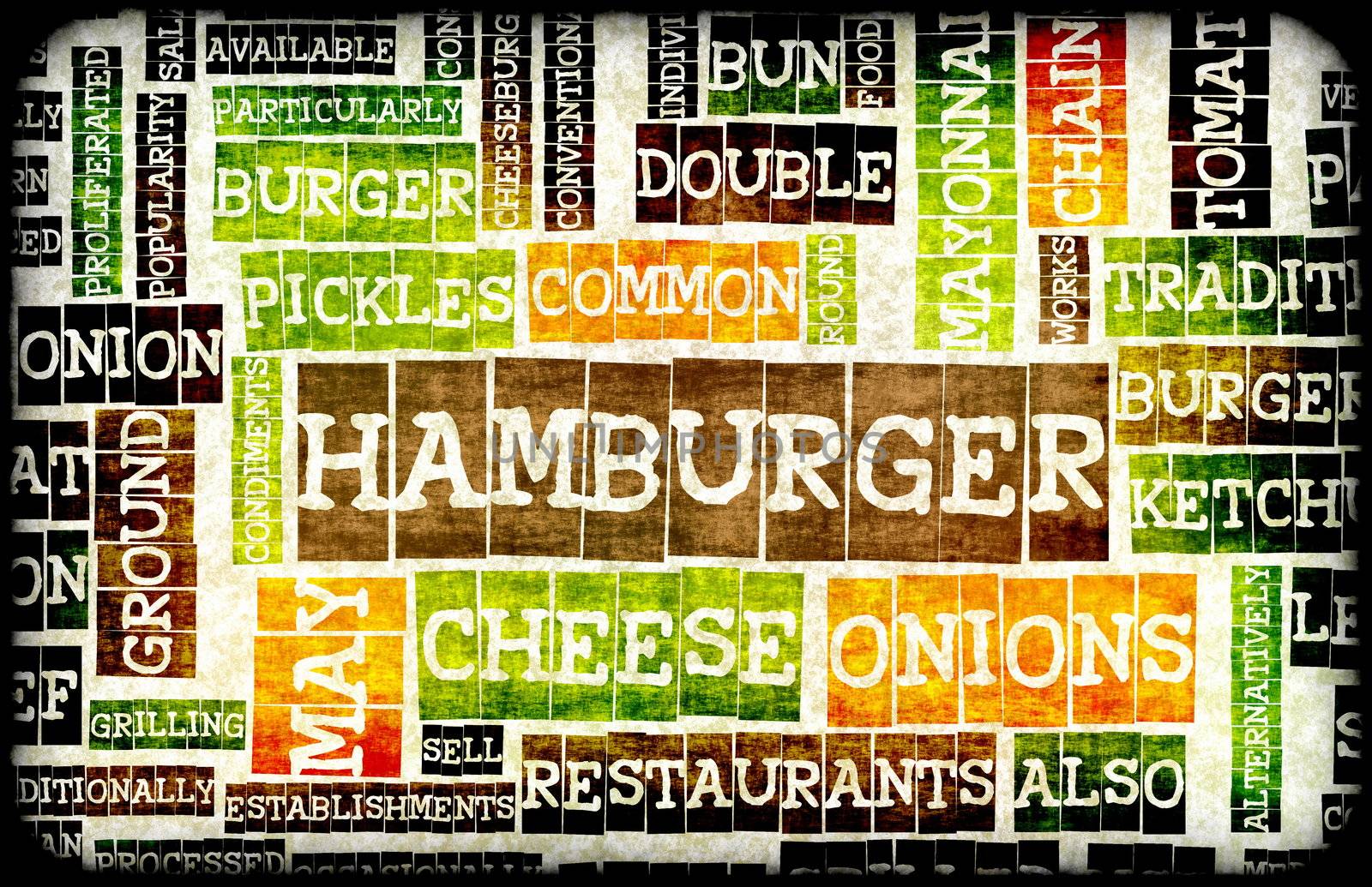 Hamburger Menu in a American Fast Food Restaurant
