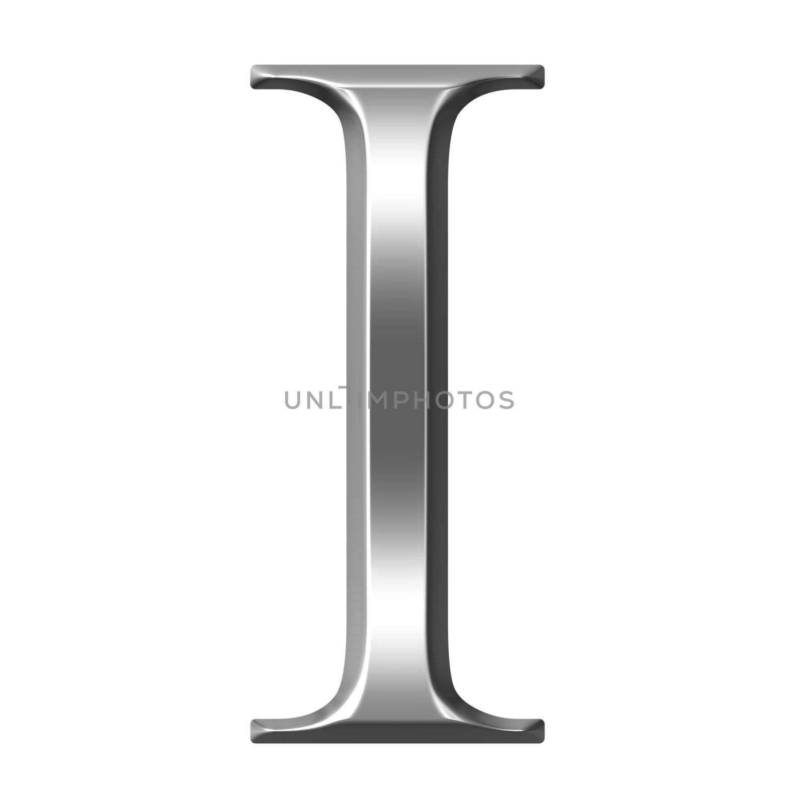 3D Silver Greek Letter Iota by Georgios