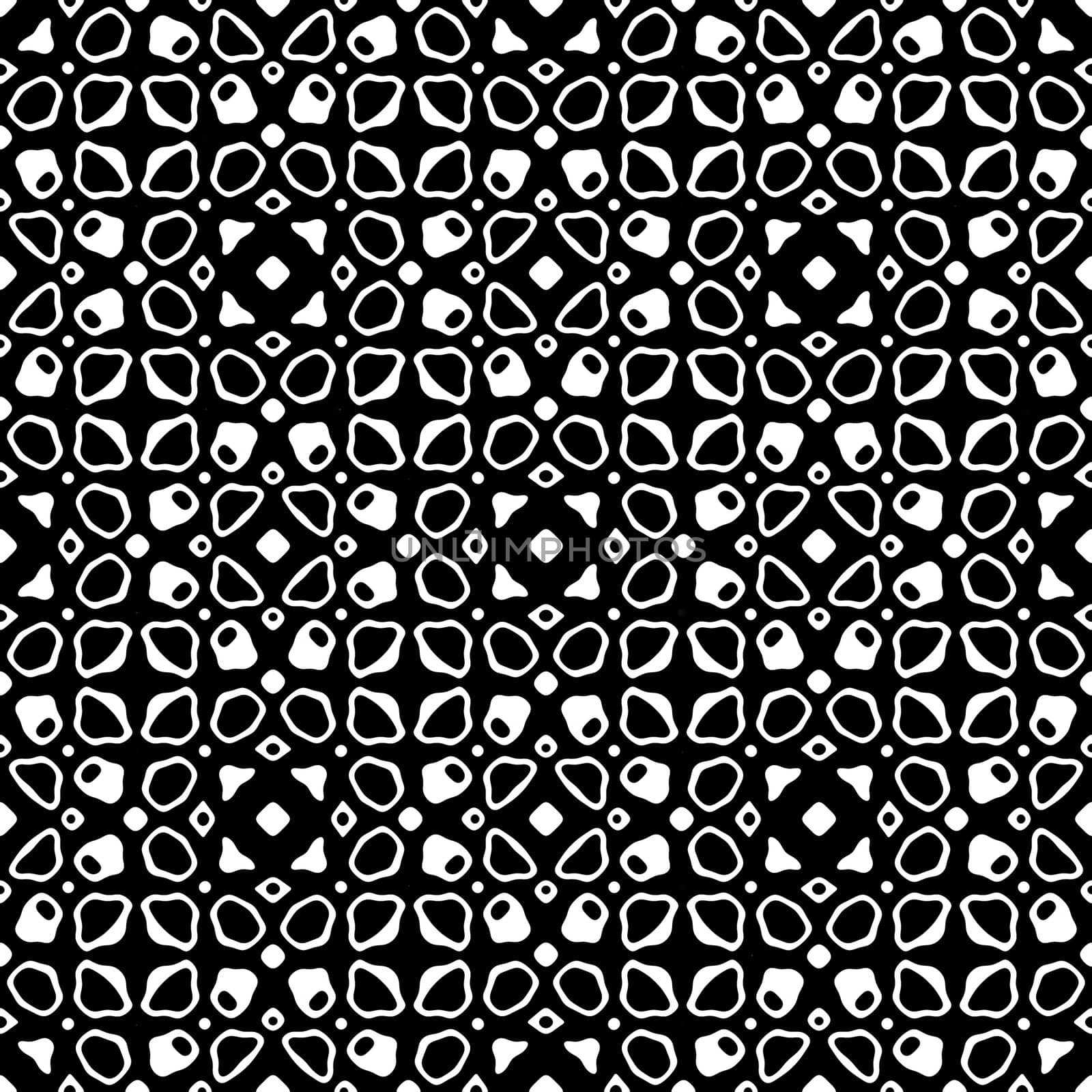 seamless pattern of abstract black and white shapes