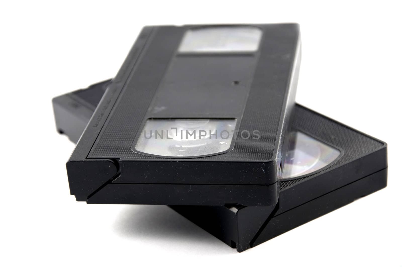 Two video casettes isolated on white.