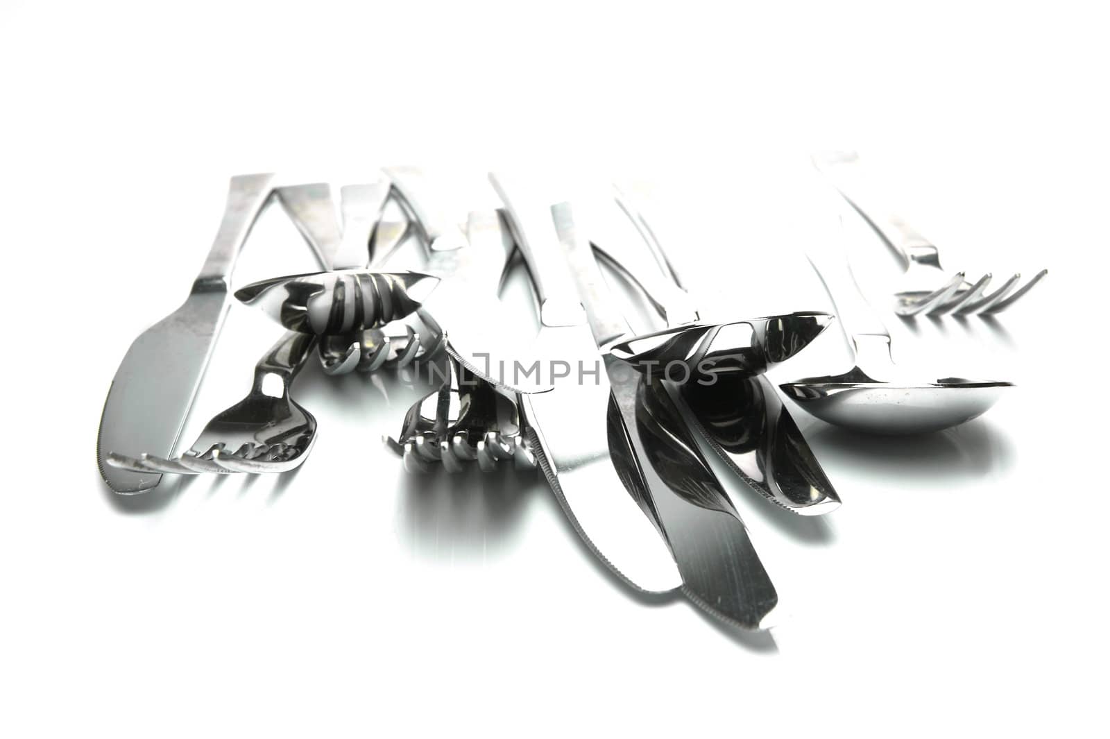 Cutlery isolated against a white background