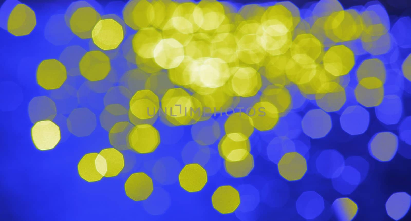 Abstraction, Yellow and Green Heel on Blue Background