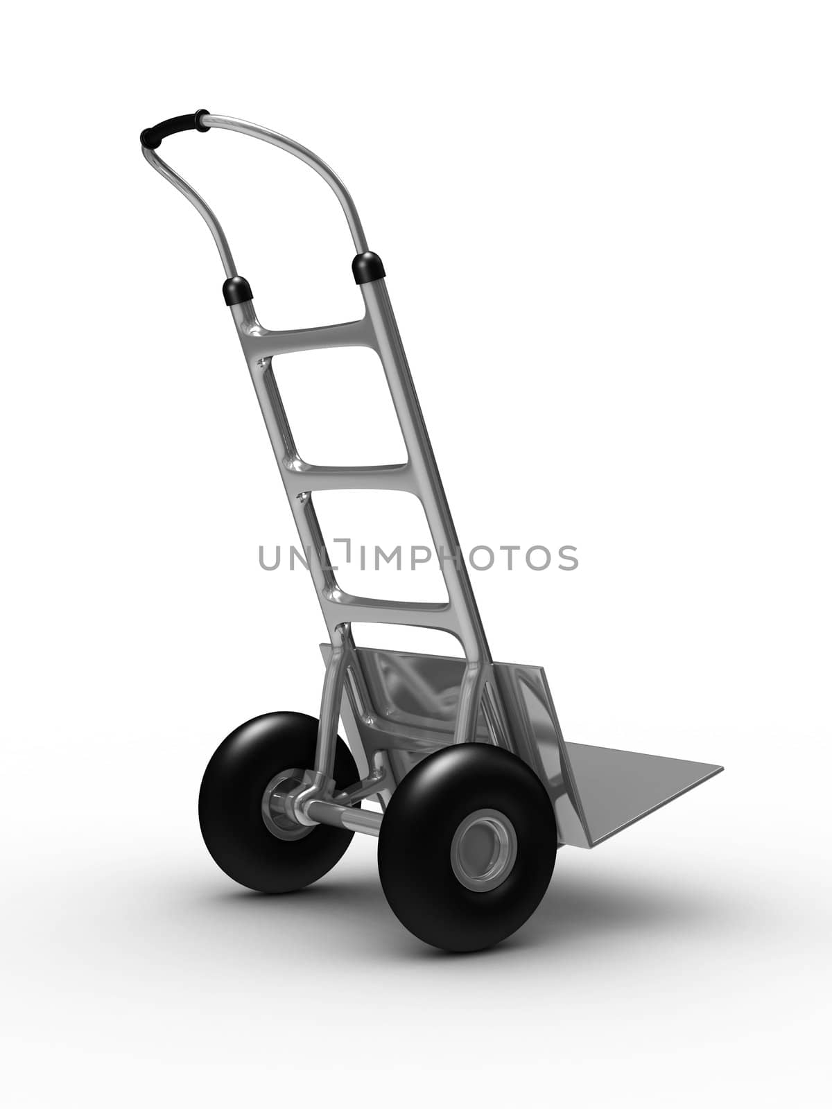 hand truck on white background. Isolated 3D image