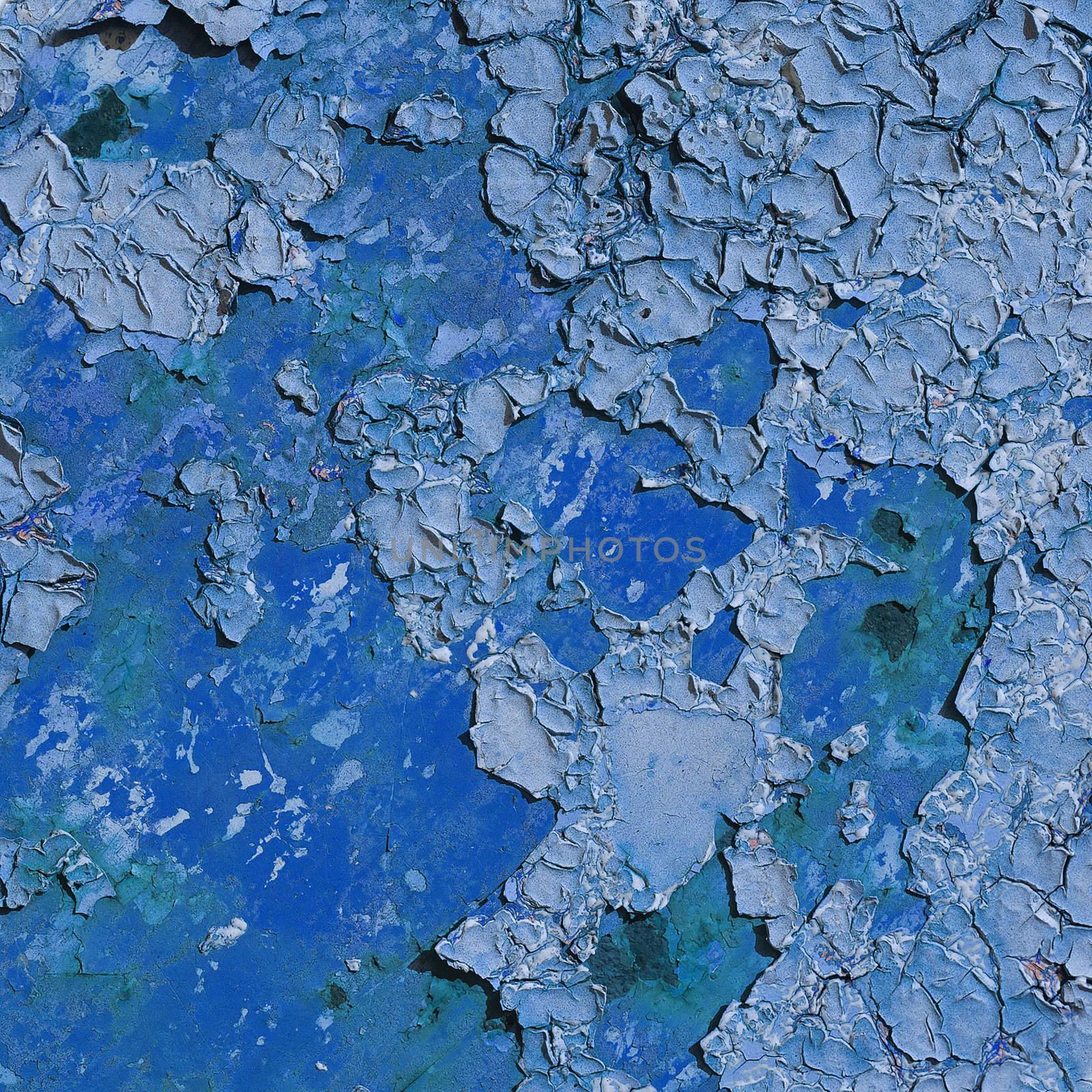 The surface with the old blue paint - a square texture