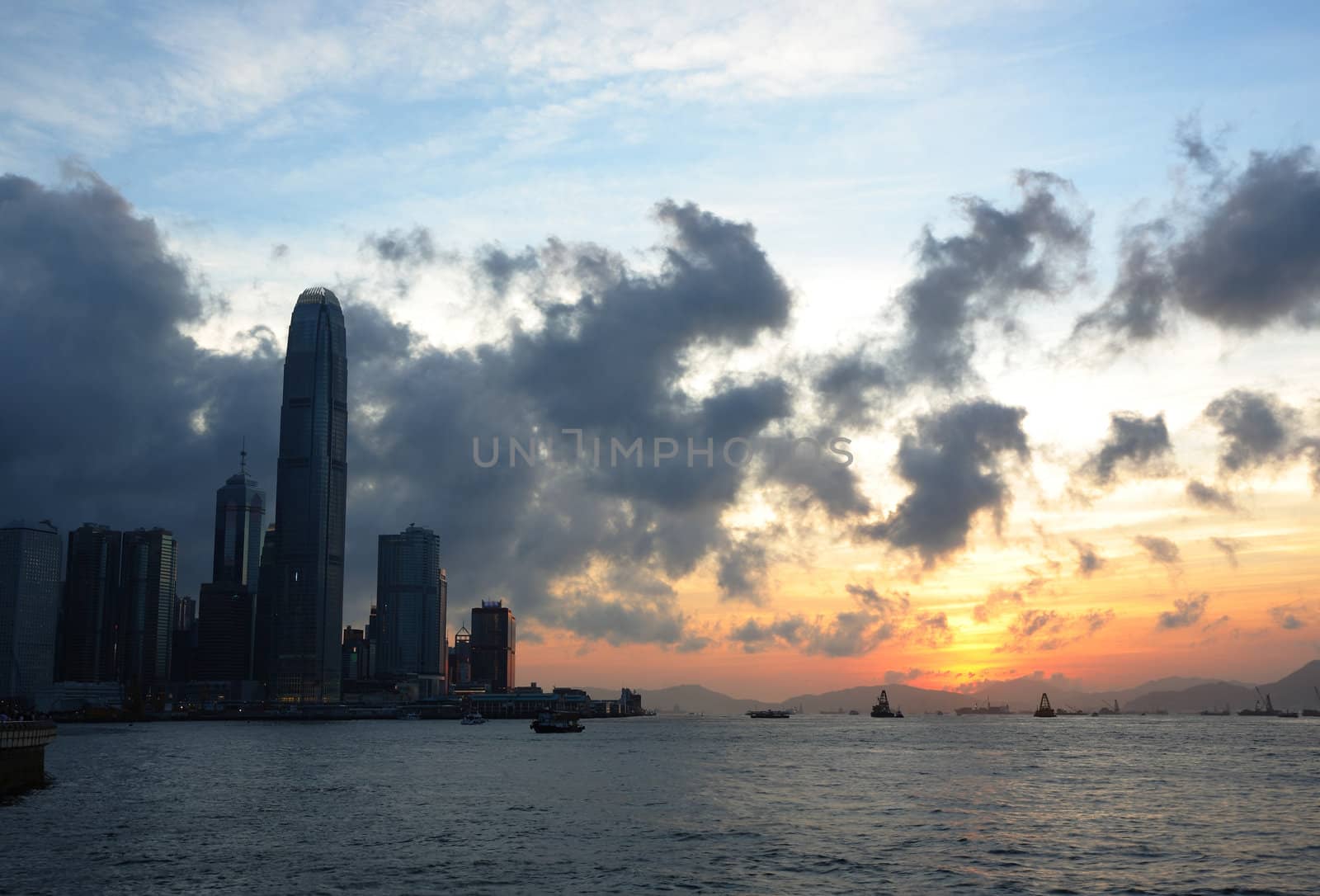 city at evening, Hong Kong