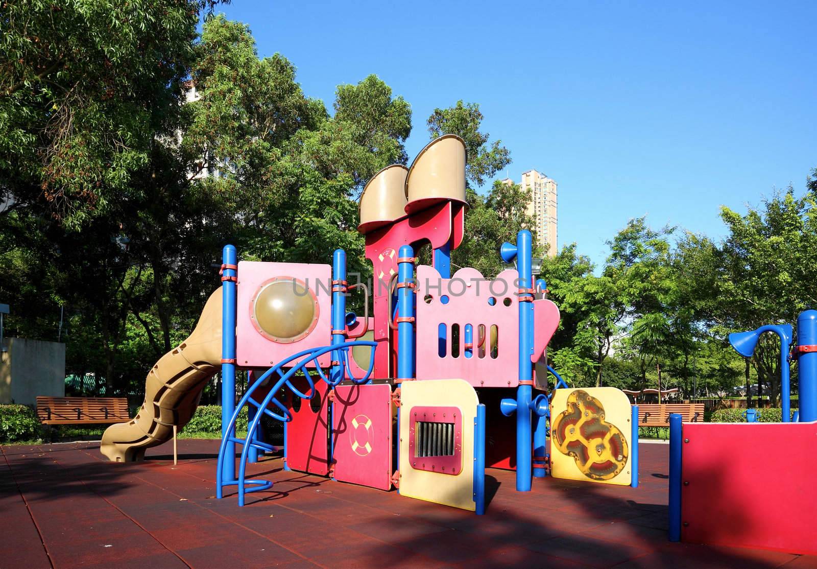 colorful children playground in park
