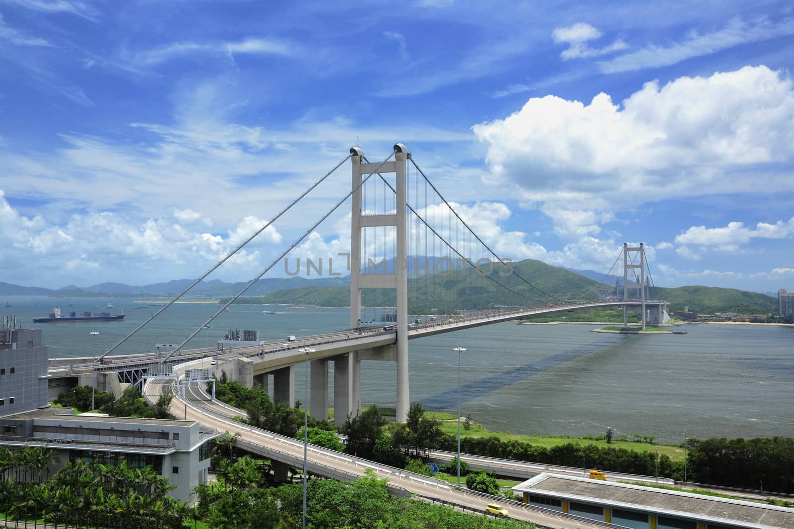 Tsing ma bridge in Hong Kong