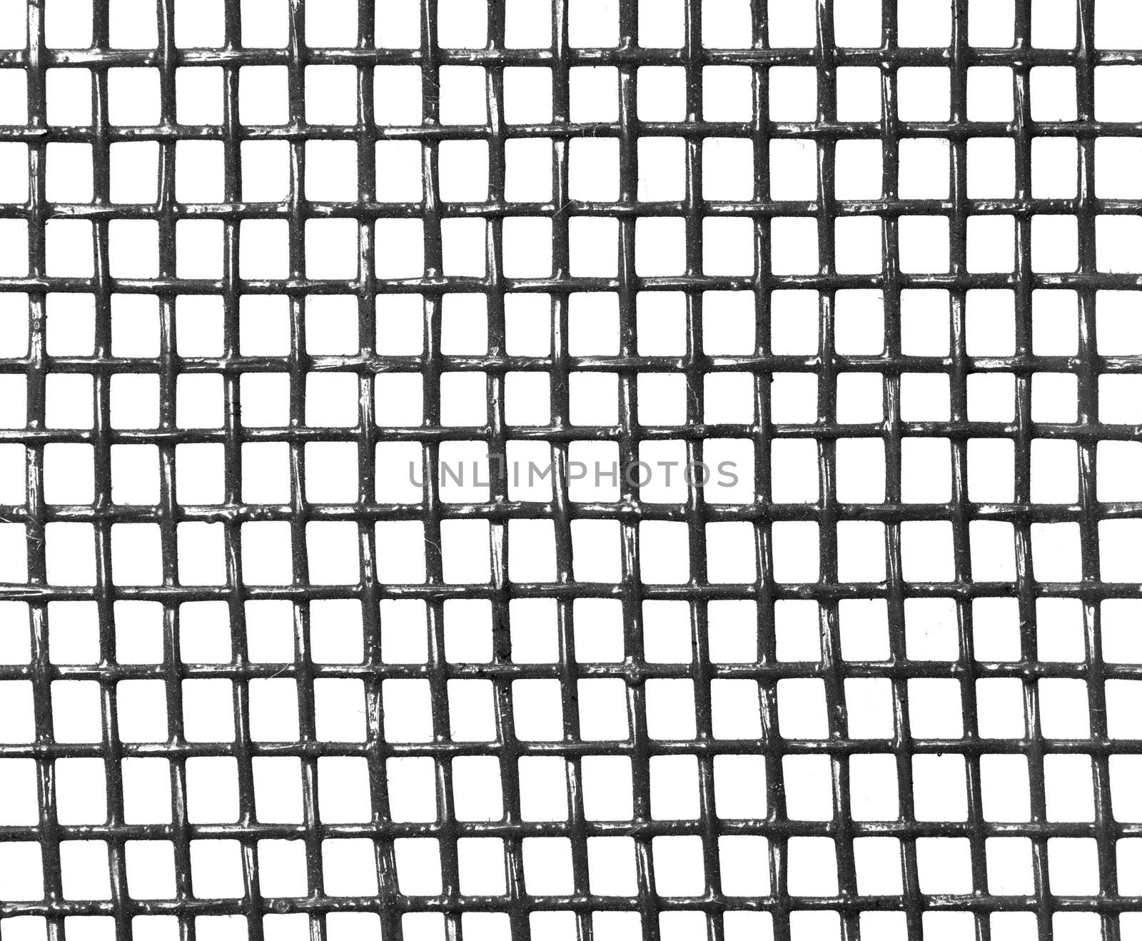 The old dirty painted lattice on a white background