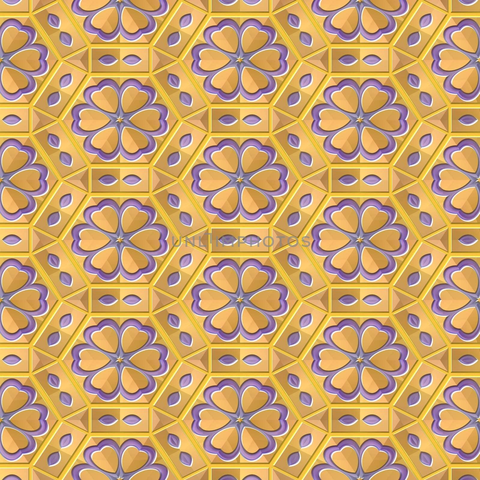 seamless texture of shiny yellow to brown flower cups