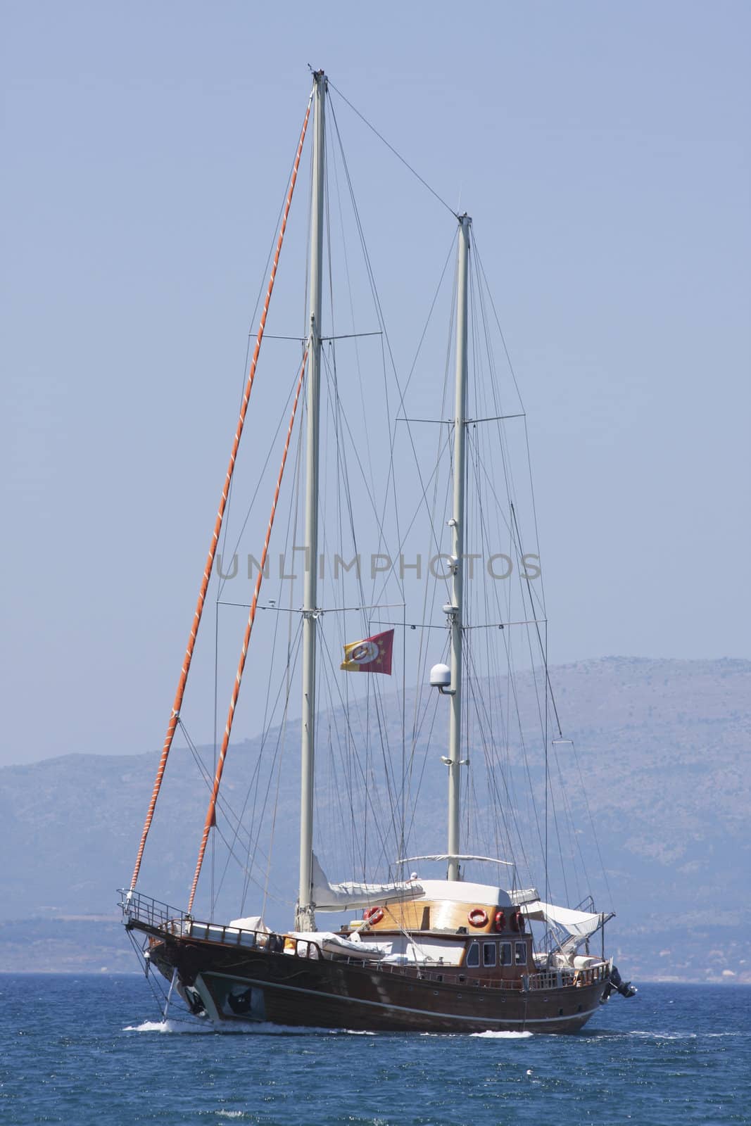 Traditional Turkish boat or gulet at sea