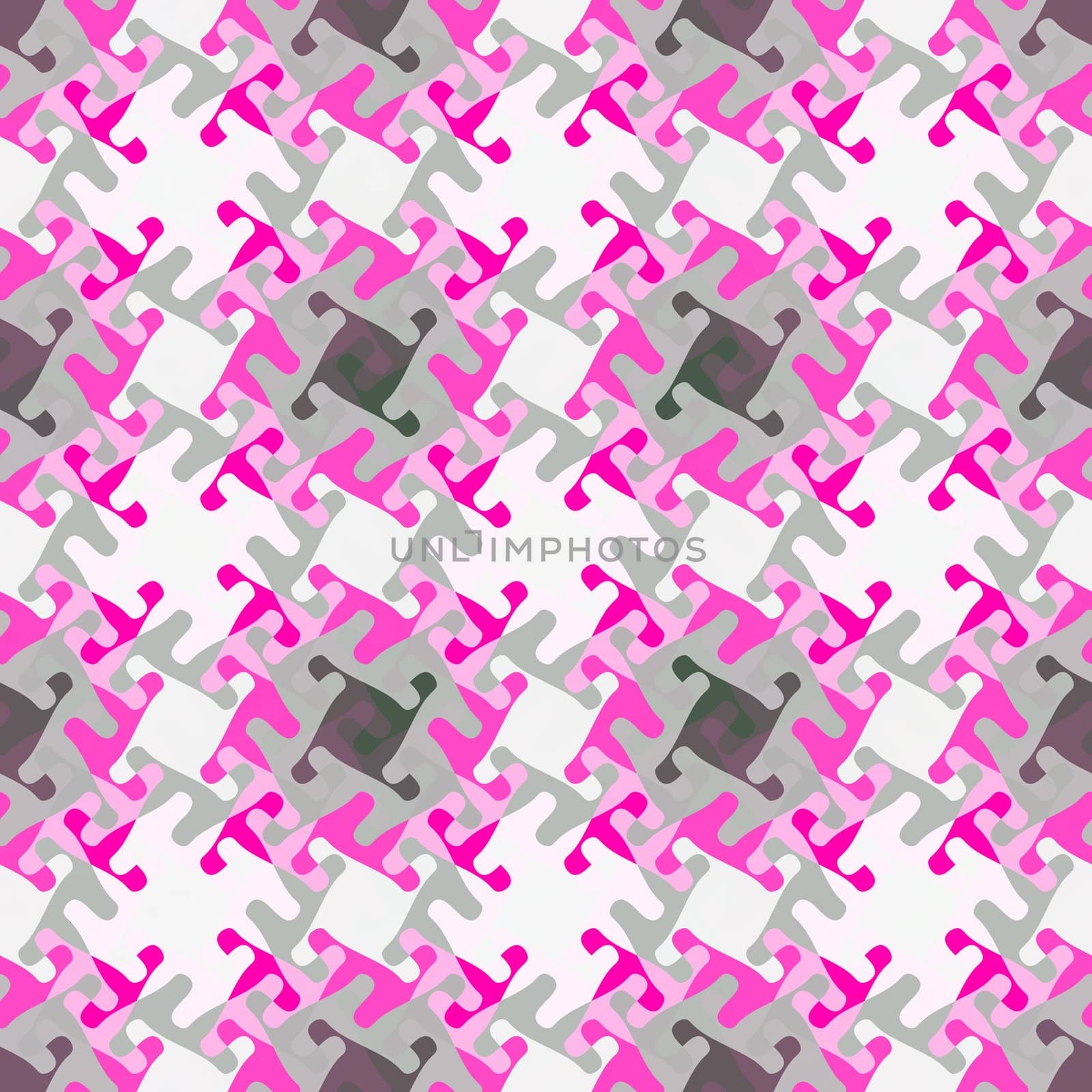 abstract seamless puzzle texture of pink and grey shapes