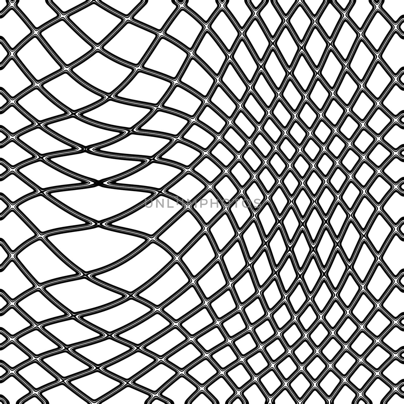 transparent black fishing net on white background