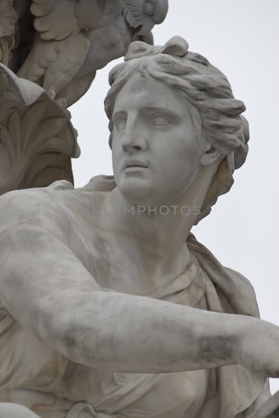 the famous sculptures around the austrian parliament dedicated to the greek goddess pallas athena